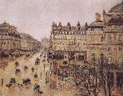 Camille Pissarro rain in the French Theater Square USA oil painting artist
